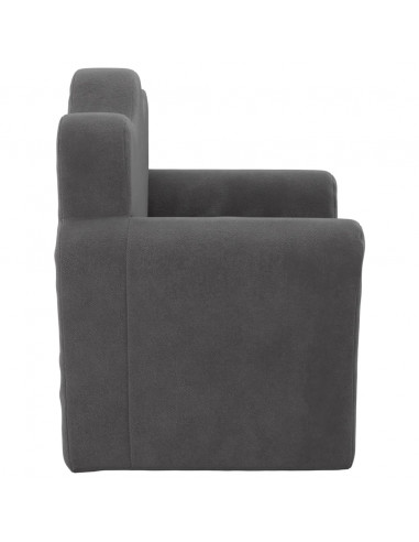 Divano Letto per Bambini Antracite in Morbido Peluche