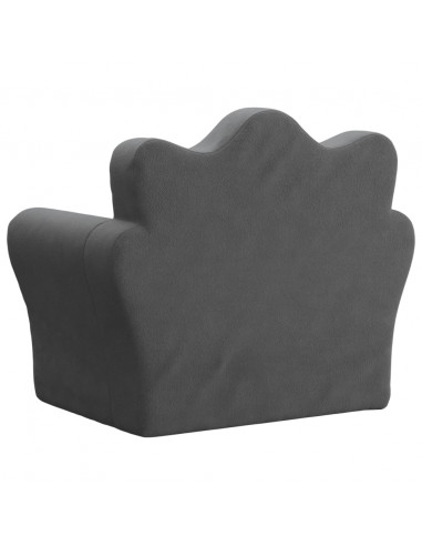 Divano Letto per Bambini Antracite in Morbido Peluche