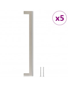 Maniglie per Mobili 5pz Argento 224mm in Acciaio Inox