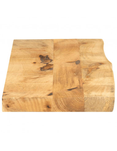 Piano Tavolo 100x20x2,5cm Bordi Vivi Legno di Mango Grezzo