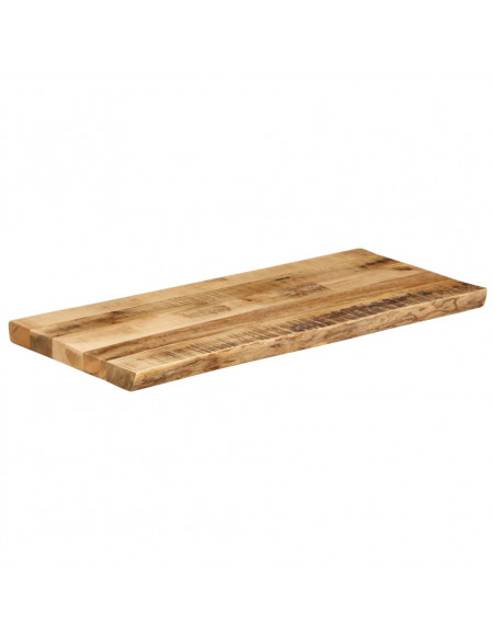 Piano Tavolo Bordi Vivi 100x40x2,5 cm Legno di Mango Grezzo