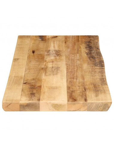 Piano Tavolo Bordi Vivi 100x40x2,5 cm Legno di Mango Grezzo