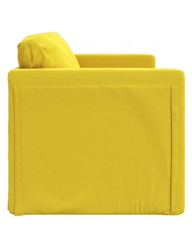 Divano Letto da Terra 2 in 1 Giallo Scuro 122x204x55 cm Velluto