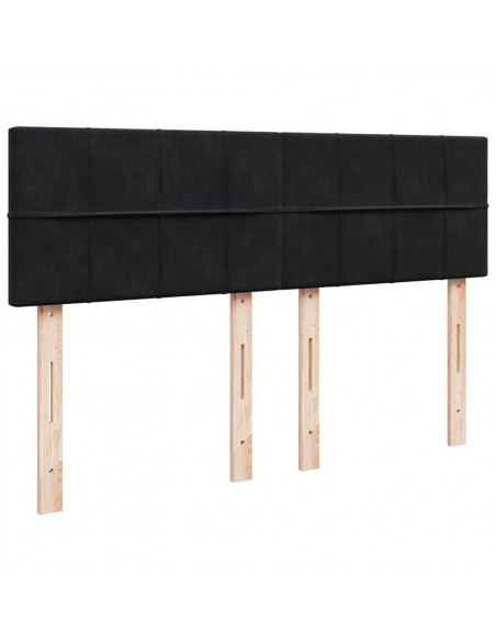 Giroletto a Molle con Materasso Nero 140x190 cm in Velluto