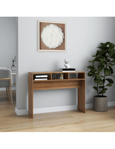 Tavolino Consolle Rovere Marrone 105x30x80 cm Legno Multistrato