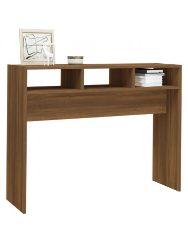 Tavolino Consolle Rovere Marrone 105x30x80 cm Legno Multistrato