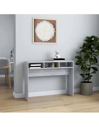 Tavolino Consolle Grigio Sonoma 105x30x80 cm Legno Multistrato