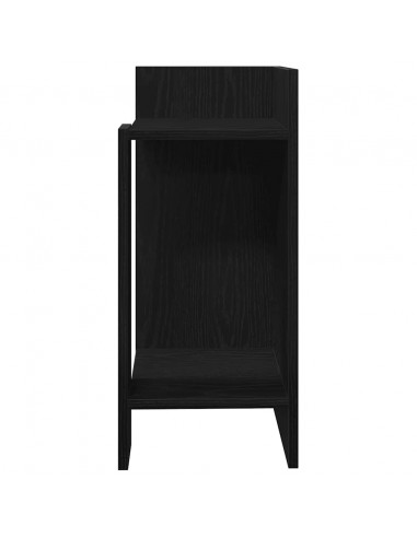 Tavolini Laterali 2pz con Ripiano Nero 25,5x27x60 cm