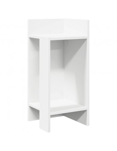 Tavolini Laterali 2pz con Ripiano Bianco 25,5x27x60 cm