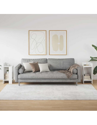 Tavolini Laterali 2pz con Ripiano Bianco 25,5x27x60 cm