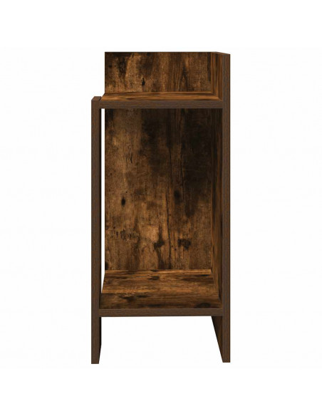 Tavolini Laterali 2 pz con Ripiano Rovere Fumo 25,5x27x60 cm