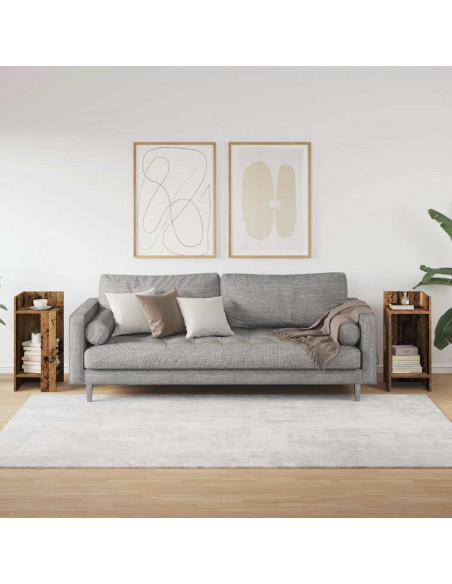 Tavolini Laterali 2 pz con Ripiano Legno Antico 25,5x27x60 cm