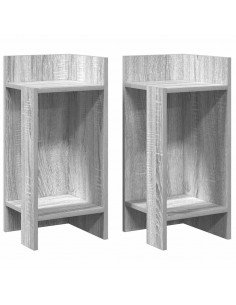 Tavolini Laterali 2 pz con Ripiano Grigio Sonoma 25,5x27x60 cm