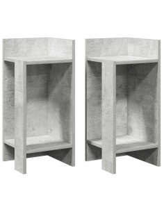 Tavolini Laterali 2 pz con Ripiano Grigio Cemento 25,5x27x60 cm