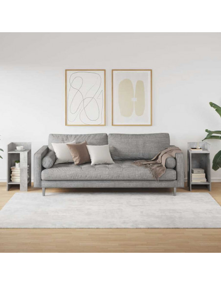 Tavolini Laterali 2 pz con Ripiano Grigio Cemento 25,5x27x60 cm