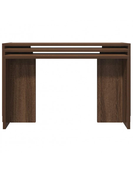 Tavolini Impilabili 3 pz Rovere Marrone in Legno Multistrato