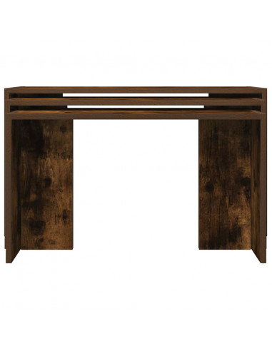 Tavolini Impilabili 3 pz Rovere Fumo in Legno Multistrato