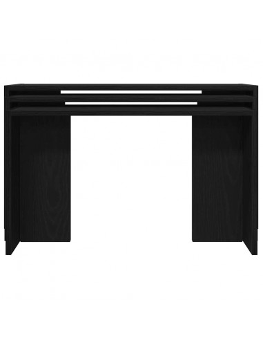 Tavolini Impilabili 3 pz Neri in Legno Multistrato