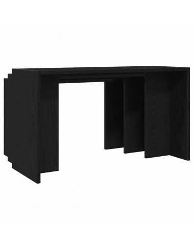 Tavolini Impilabili 3 pz Neri in Legno Multistrato