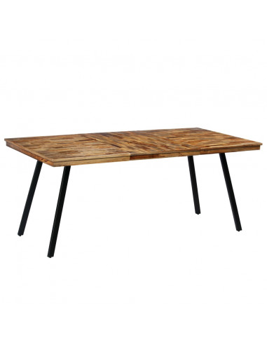 Tavolo da Pranzo in Teak Recuperato e Acciaio 180x90x76 cm