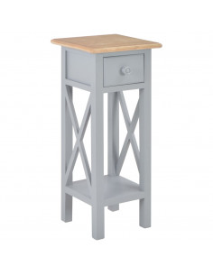Tavolino Laterale Grigio 27x27x65,5 cm in Legno