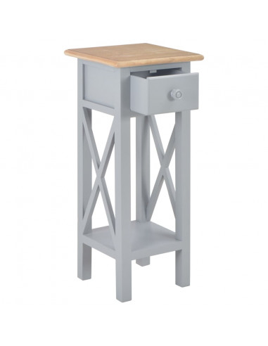 Tavolino Laterale Grigio 27x27x65,5 cm in Legno