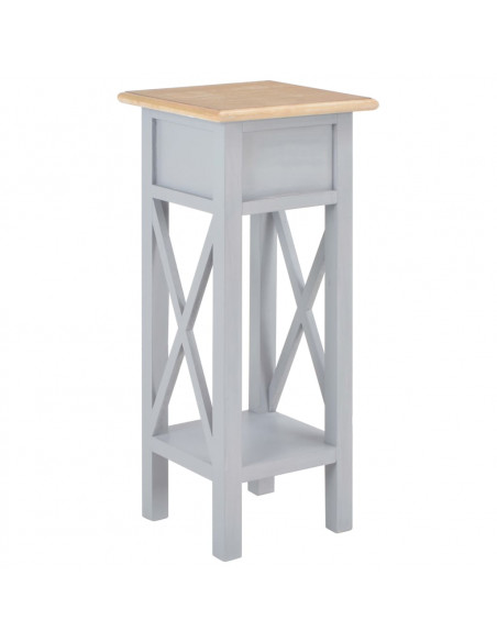 Tavolino Laterale Grigio 27x27x65,5 cm in Legno
