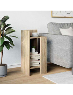 Tavolino Laterale con Ripiano Rovere Sonoma 25,5x27x60 cm 2