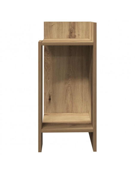 Tavolino Laterale con Ripiano Rovere Artigianale 25,5x27x60 cm