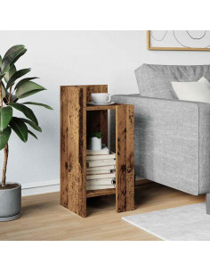 Tavolino Laterale con Ripiano Legno Antico 25,5x27x60 cm 2