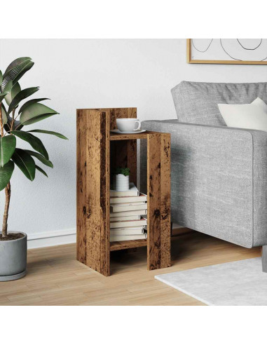 Tavolino Laterale con Ripiano Legno Antico 25,5x27x60 cm