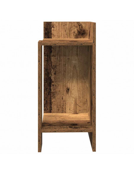 Tavolino Laterale con Ripiano Legno Antico 25,5x27x60 cm