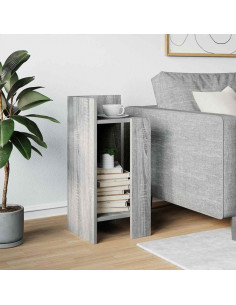 Tavolino Laterale con Ripiano Grigio Sonoma 25,5x27x60 cm 2
