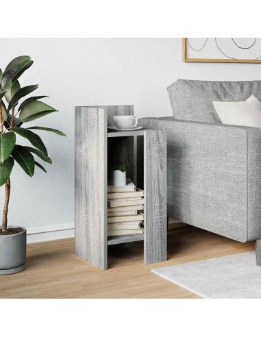 Tavolino Laterale con Ripiano Grigio Sonoma 25,5x27x60 cm