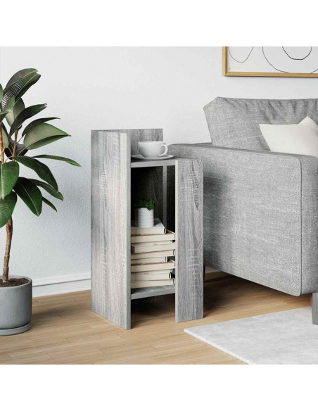 Tavolino Laterale con Ripiano Grigio Sonoma 25,5x27x60 cm