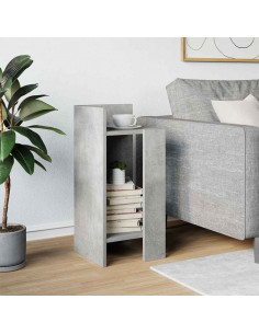 Tavolino Laterale con Ripiano Grigio Cemento 25,5x27x60 cm 2