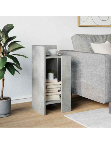 Tavolino Laterale con Ripiano Grigio Cemento 25,5x27x60 cm
