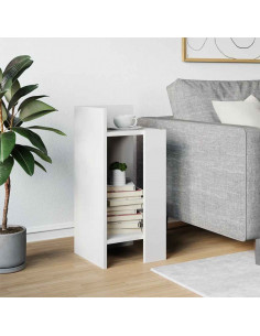 Tavolino Laterale con Ripiano Bianco 25,5x27x60 cm 2