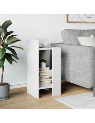 Tavolino Laterale con Ripiano Bianco 25,5x27x60 cm