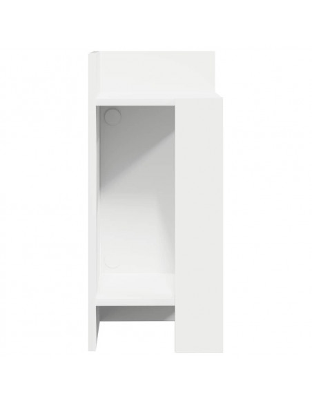 Tavolino Laterale con Ripiano Bianco 25,5x27x60 cm