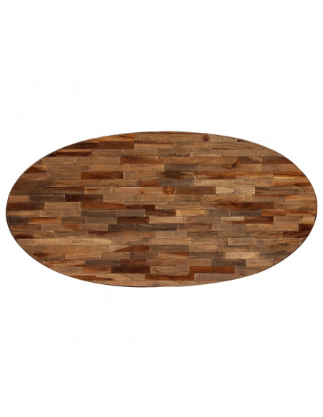Tavolino in Legno di Teak di Recupero Ovale 120x60x30 cm