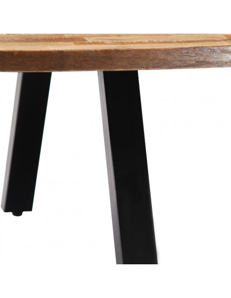 Tavolino in Legno di Teak di Recupero Ovale 120x60x30 cm