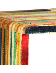 Set di Mensole 3 pz in Massello di Teak di Recupero Multicolore