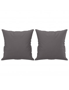 Set di Divani 3 pz con Cuscini Grigio in Similpelle