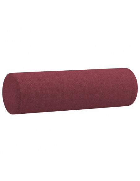 Set di Divani 2 pz con Cuscini Rosso Vino in Tessuto