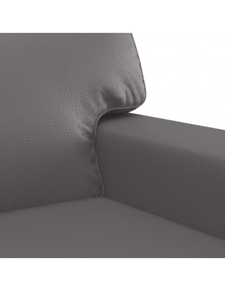 Set di Divani 3 pz con Cuscini Grigio in Similpelle