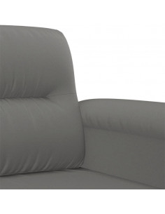 Set Divani 2 pz con Cuscini Grigio Scuro in Tessuto Microfibra