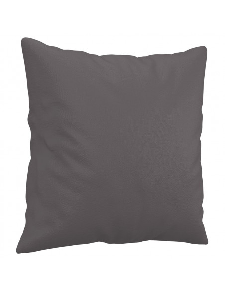 Set di Divani 2 pz con Cuscini Grigio in Similpelle