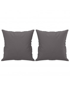 Set di Divani 3 pz con Cuscini Grigio in Similpelle