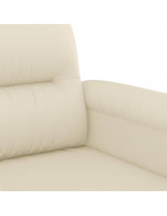 Set di Divani 3 pz con Cuscini crema in Similpelle